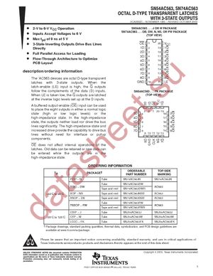 SN74AC563PWG4 datasheet  